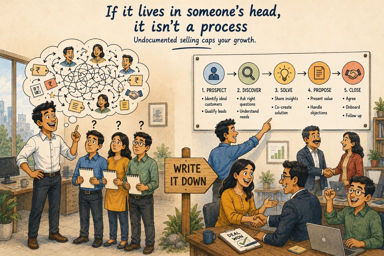 If your sales process lives in someone's head, it isn't a process